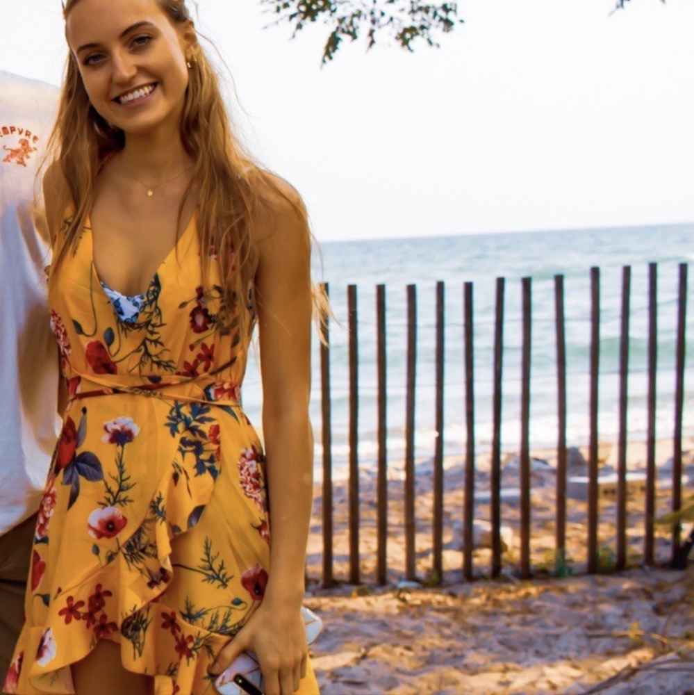 Yellow Floral Summer Dress